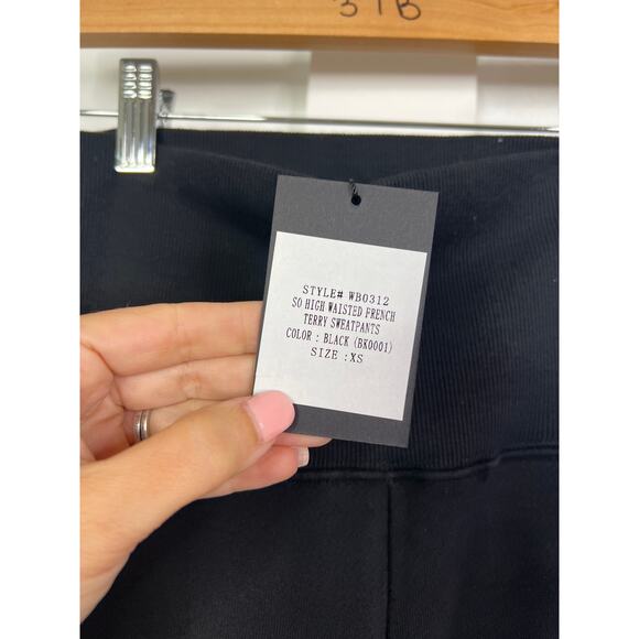 NWT Marissa Webb So High Waisted French Terry Sweatpants Black Size: XS - Picture 5 of 7